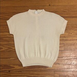 St. John Ivory Short Sleeve Knit Top